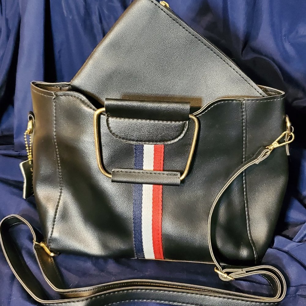 SHEIN Dark Blue Tote with handles and detachable strap